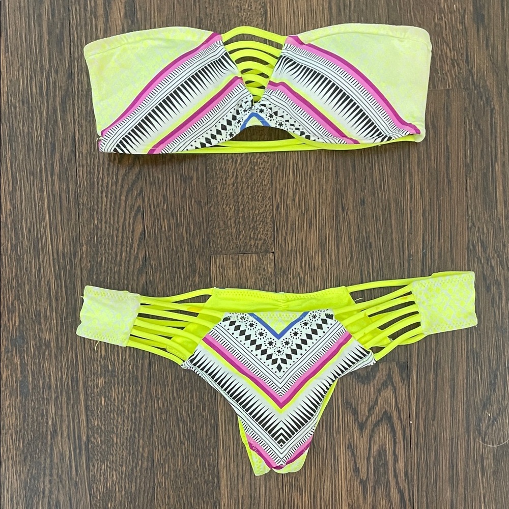 Rip Curl Neon Yellow and Pink Bikini